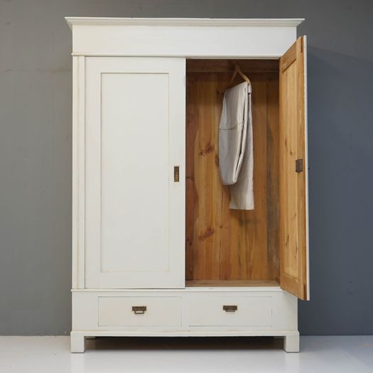 Pair of antique Continental wardrobes (knockdown)