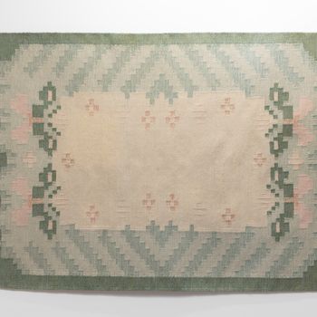 Swedish Kilim Signed IJ