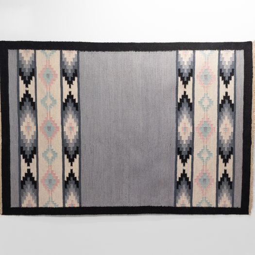 Mid-Century Swedish Kilim in Tones of Grey