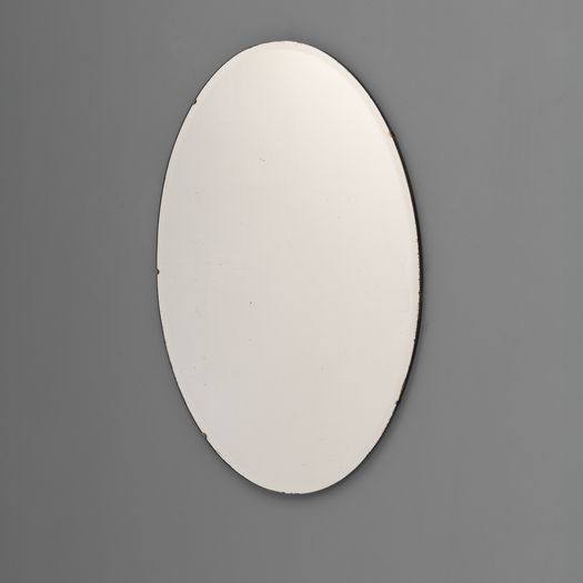 Large Oval Frameless Mirror