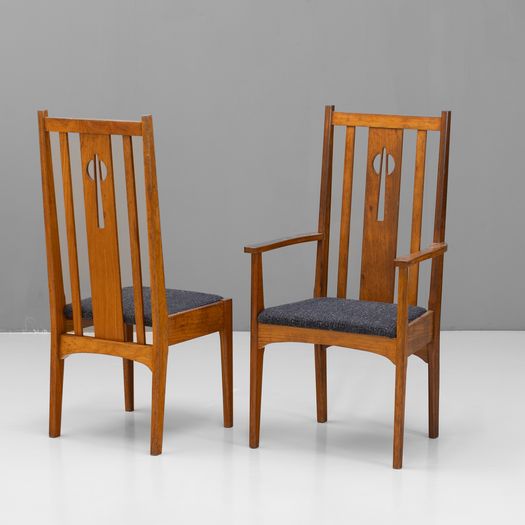 Set of Six Oak Dining Chairs