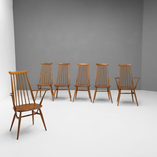 Set of Six Ercol Goldsmith Dining Chairs