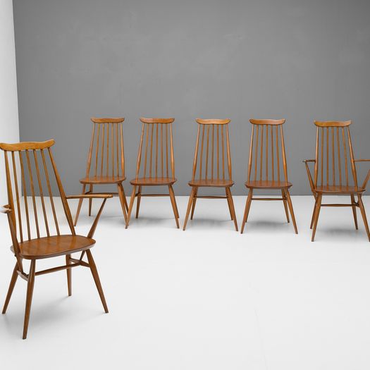 Set of Six Ercol Goldsmith Dining Chairs