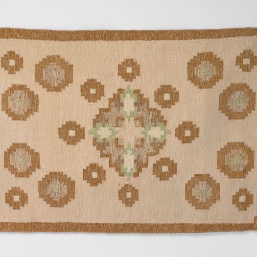 Swedish Kilim Signed E