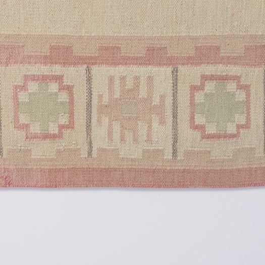 Pale Cream and Pink Kilim