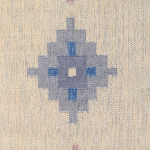 Blue and Cream Swedish Kilim