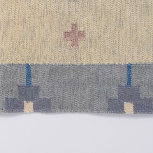 Blue and Cream Swedish Kilim