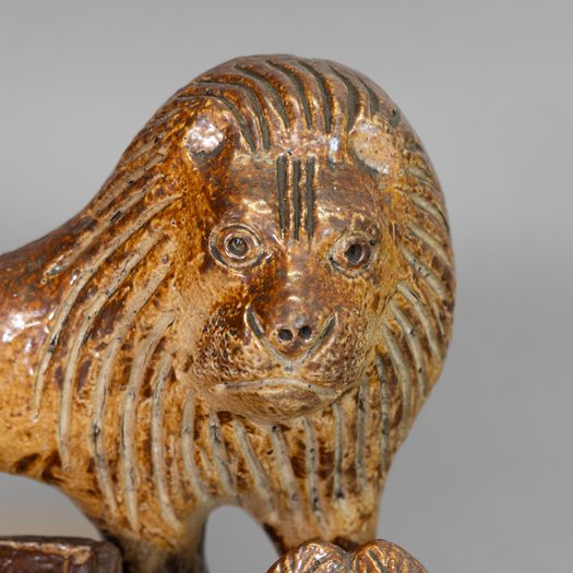 Stoneware Salt-glaze Ornamental Lion Spill Holders