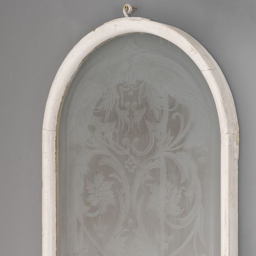 Set of Three Etched Glass Windows