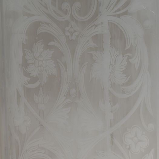 Set of Three Etched Glass Windows