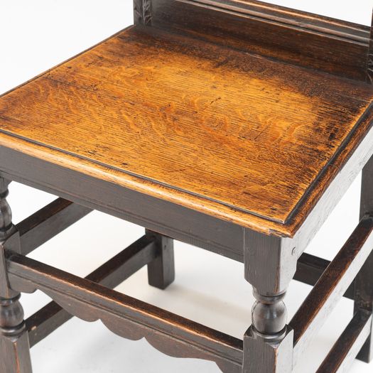 Pair of Oak Hall Chairs