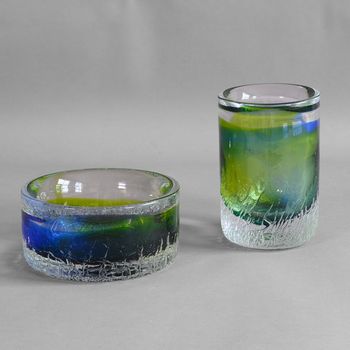 Pair Swedish Glass Vases