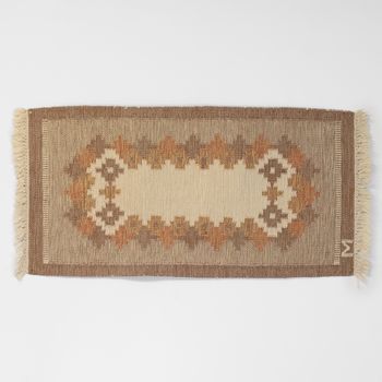Small Swedish Kilim Signed M