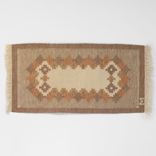 Small Swedish Kilim Signed M
