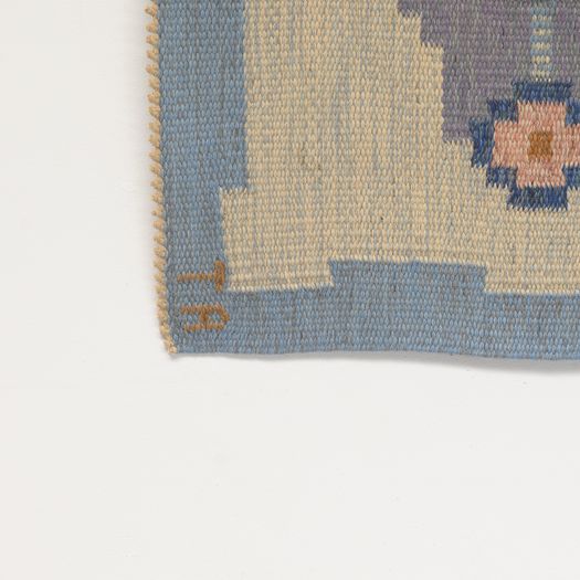 Mid-Century Swedish Kilim Signed TA