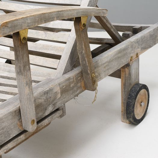Four Teak Loungers