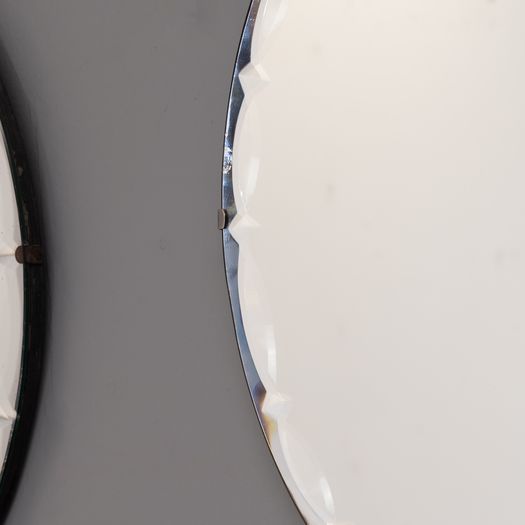 Pair of Frameless Circular Mirrors