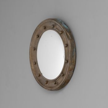 Small Brass Framed Convex Mirror