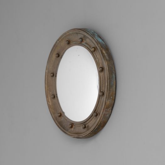 Small Brass Framed Convex Mirror