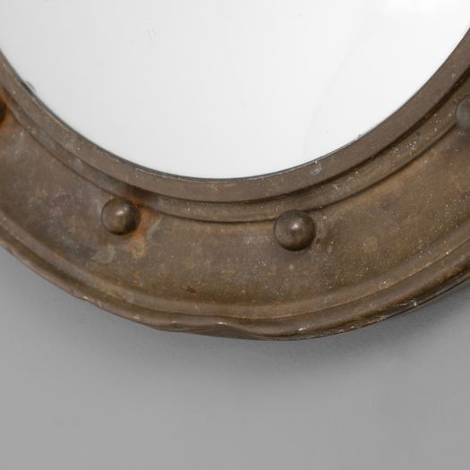 Small Brass Framed Convex Mirror