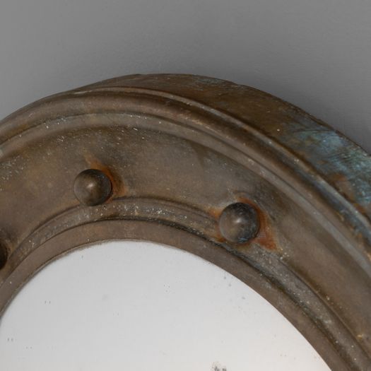 Small Brass Framed Convex Mirror