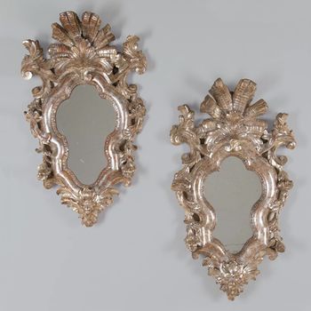 Pair of 18th Century Venetian Silver Gilt Mirrors