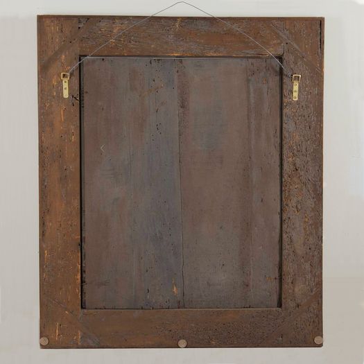 Large Late 19th Century Venetian Clear and Cobalt Blue Mirror