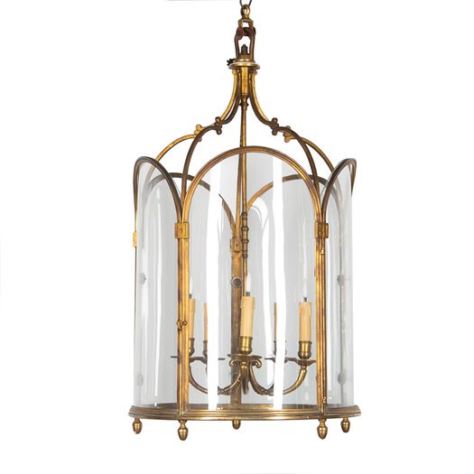 Large 19th Century French Gilt Bronze Hall Lantern