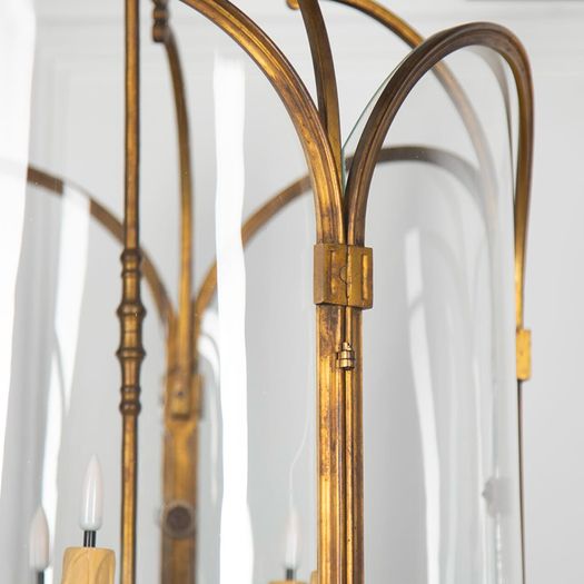Large 19th Century French Gilt Bronze Hall Lantern