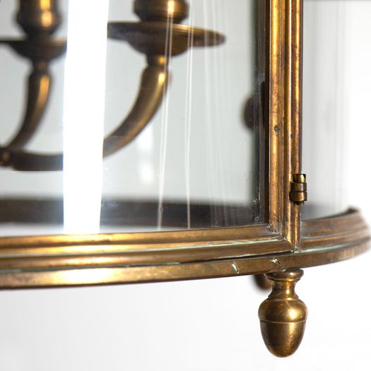 Large 19th Century French Gilt Bronze Hall Lantern