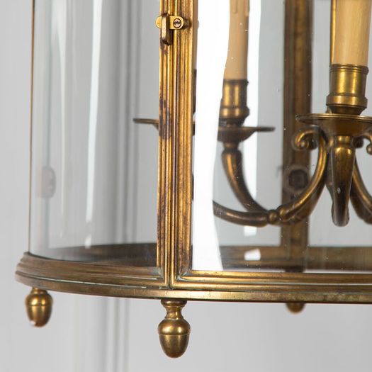 Large 19th Century French Gilt Bronze Hall Lantern
