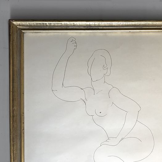French c.1930s Pen and Ink Drawing