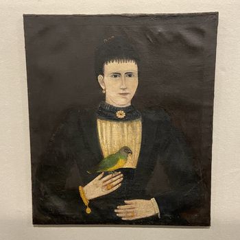 Portrait of a Lady with Parakeet