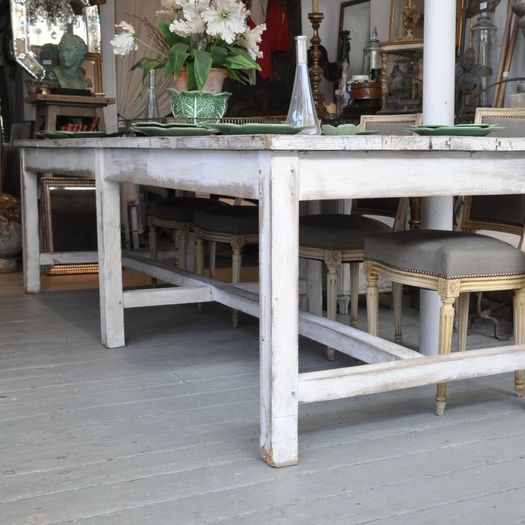 A French 19th Century 3 meters long Farm Table 	