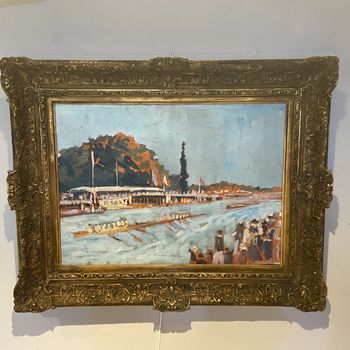 Henley-on-Thames Rowing Scene Oil Painting
