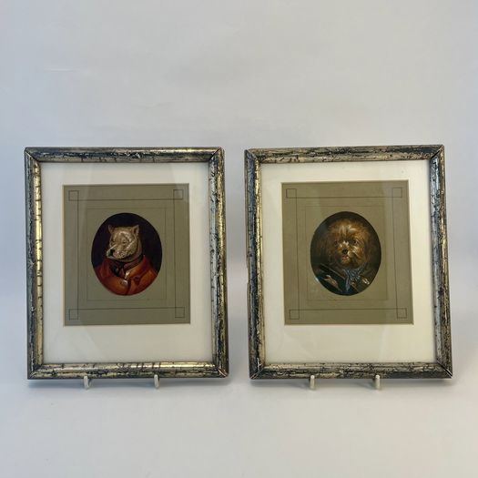 A Pair of 19th C. Dog Portraits