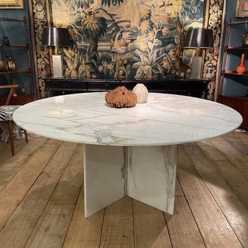 Italian Calacatta Marble Dining Table C. 1970