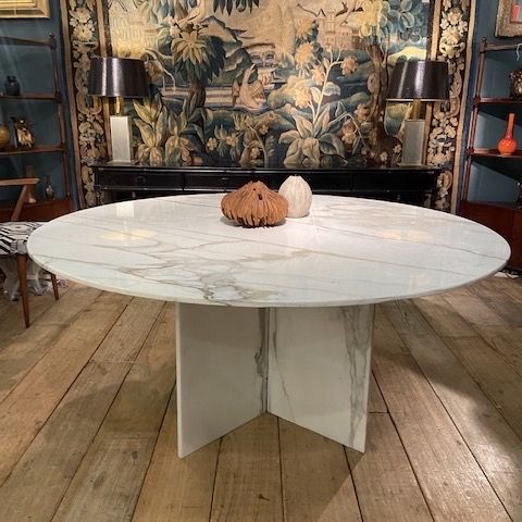 Italian Calacatta Marble Dining Table C. 1970