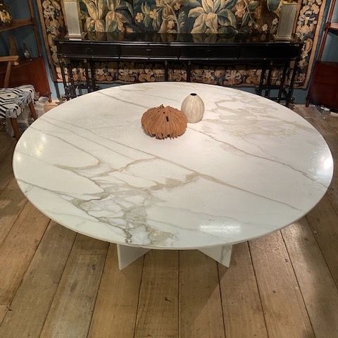 Italian Calacatta Marble Dining Table C. 1970