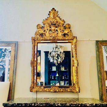 18th Century French Parcel Gilt Sectional Mirror