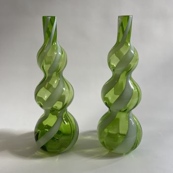 A Pair of Italian Handblown Glass Vases