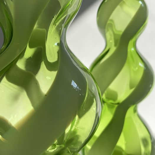 A Pair of Italian Handblown Glass Vases
