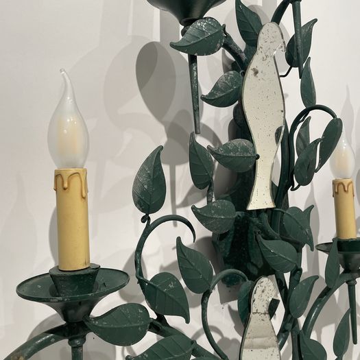 A Decorative Iron and Mirrored Wall Light
