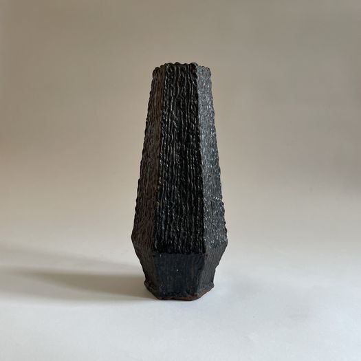 Brutalist Hexagonal Forged Vase c.1960