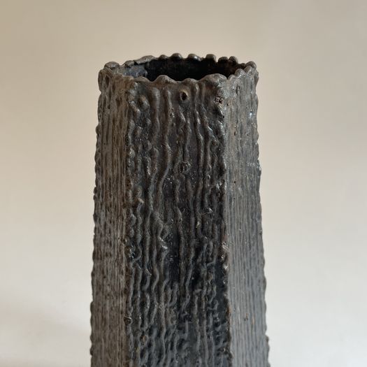 Brutalist Hexagonal Forged Vase c.1960