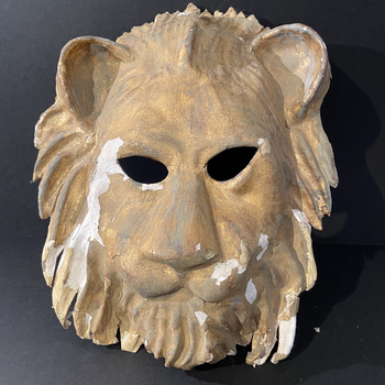 A 20th C Papier-Mâché and Gilt Gesso Mask