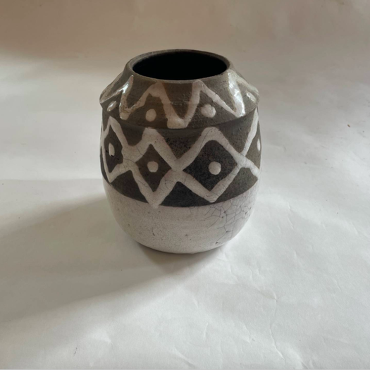 A Raku Style Monochrome Vase