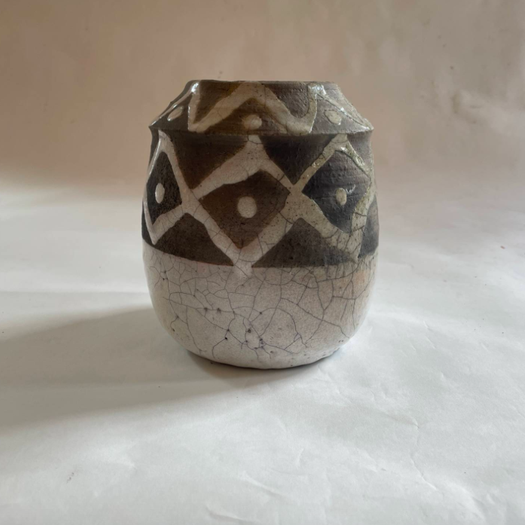 A Raku Style Monochrome Vase