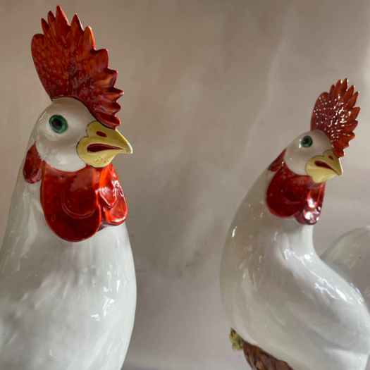 A Pair Of Chinese Export Roosters