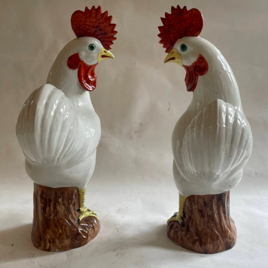 A Pair Of Chinese Export Roosters